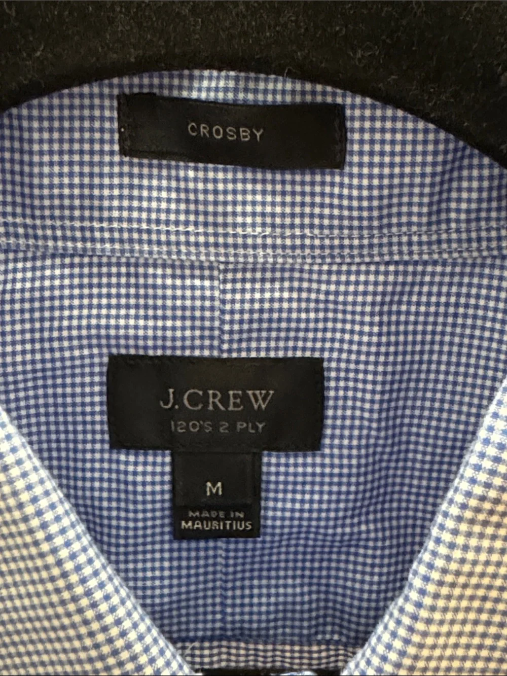 J. Crew Men's Crosby 120’s 2PLY Micro Gingham Long Sleeve Button Down Shirt Prep